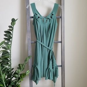 Green flowy dress